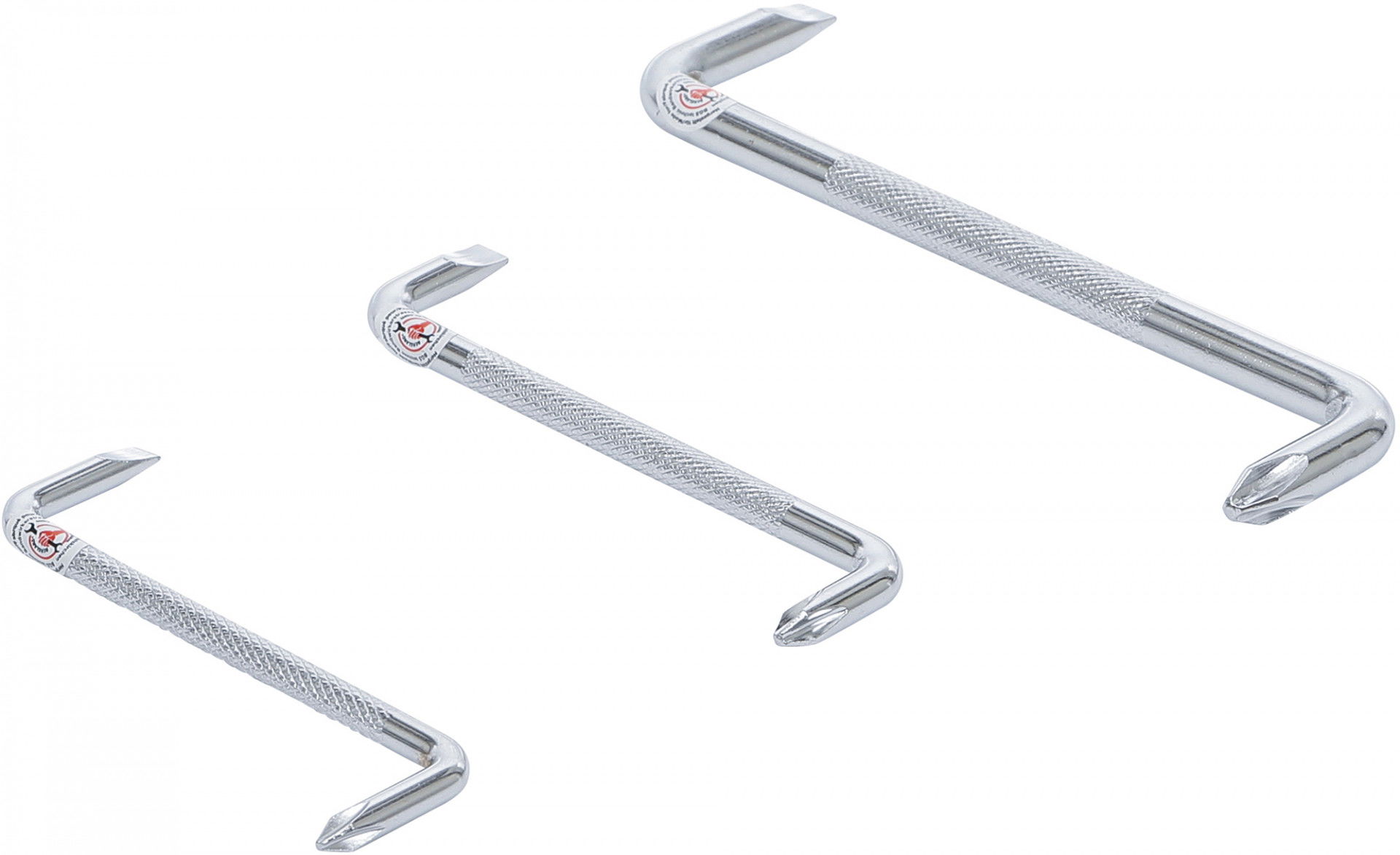 BGS Technic 9-7982 "Z"-alakú, hajlított csavarhúzó készlet, lapos 5, 6, 8 mm / kereszt PH1, PH2, PH3, 3 részes termék fő termékképe