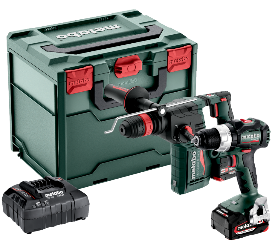 METABO COMBO SET 2.4.8 18 V akkumulátoros gépcsomag (2 x 5.2 Ah Li-Power akkuval, metaBOX kofferben) termék fő termékképe